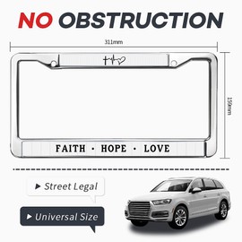 GouGouning Christian Saying License Plate Frame,Faith Hope Love License Plate Frame for Car Lovers,Christian Faith License Plate Frame for Birthday Xmas Gift, gongning-a022