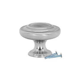 Rok Hardware Saturn Ring Round Style Metal Brushed Nickel 1-11/32" Decorative Kitchen Vanity Dresser Cabinet Drawer Door Knob K70134BN