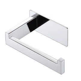 LANC Chrome Toilet Paper Roll Holder, Self-Adhesive Tissue Holder Wall Mounted for Bathroom Office Stick On Toilet Paper Holder with No Drilling Rustproof Stainless Steel Silver, A8307CP
