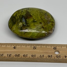 96.7g, 2.5"x2.1"x0.9" Natural Untreated Green Opal Palm-Stone Crystal Polished Galet Shape Gemstones @Madagascar, B38290