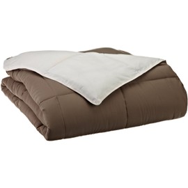 SUPERIOR Reversible Down Alternative Comforter, Medium Weight Bedding for All Season Use, Fluffy, Warm, Soft - Twin/Twin XL Size, Ivory & Taupe