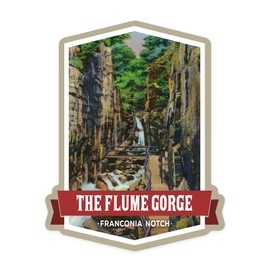 Die Cut Sticker Franconia Notch State Park, New Hampshire, The Flume Gorge, Contour Vinyl Sticker 1 to 3 inches (Waterproof Decal for Cars, Water Bottles, Laptops, Coolers), Small