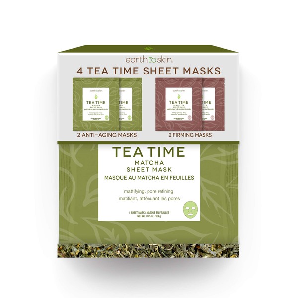 Earth to Skin Tea Time Sheet Masks 4 Pack
