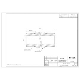 FITOK 316 Stainless Steel Hex Long Nipple 3/4" Male NPT 3" Overall Length