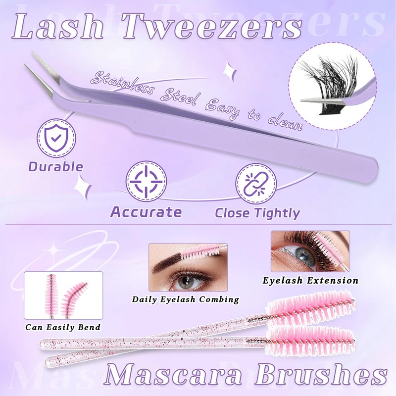 Lash Clusters Kit 720Pcs 60D+80D Natural Cluster Eyelash Extensions Individual