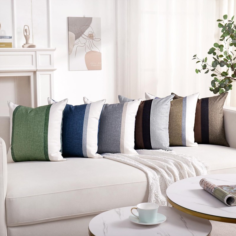 Navy Blue Cushion Covers Soft Decorative Square Throw Pillow Case