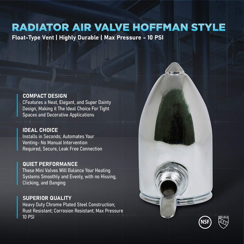 Midline Valve SBWIB18 Hoffman Steam Air Vent; Heat Regulator Float