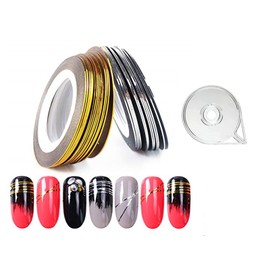JIAHAO 2Pcs Gold/Silver Rolls Striping Tape Line Nail Art Tips Decoration Sticker