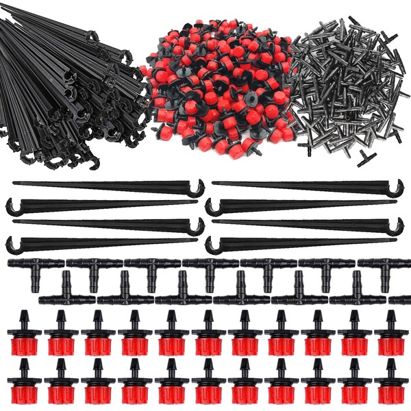 300 Pieces Adjustable Micro Drip Dripper Drip Irrigation T Connector