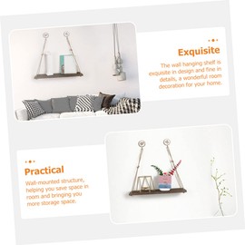 WOONEKY Floating Shelves Home Decor Wall Rustic Hanging Planter Shelf Small Hanging Shelf