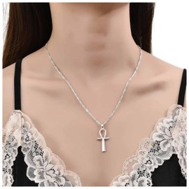 Inilbran Boho Feminine Necklace Silver Feminine Necklace Feminine Astrological Gender Symbol Necklace Silver Feminist Pendant Necklace Jewellery for Women and Girls