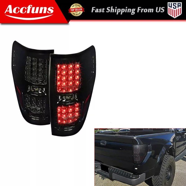 munirater Smoke Lens LED Brake Tail Light Assembly For 2009-2014
