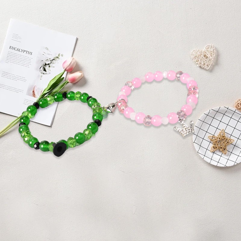 DXPETA 1 Pair Of Evil Bracelets+1 Plush Cloth Bag, Long