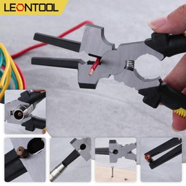 LEONTOOL 7-Inch MIG Welding Pliers with Measurement Holes MIG Nozzle Cleaner Wire Cutter Professional MIG Pliers Multi-Function Welding Tools for Welding, Electrical, Mechanical, Workshop and Home Use
