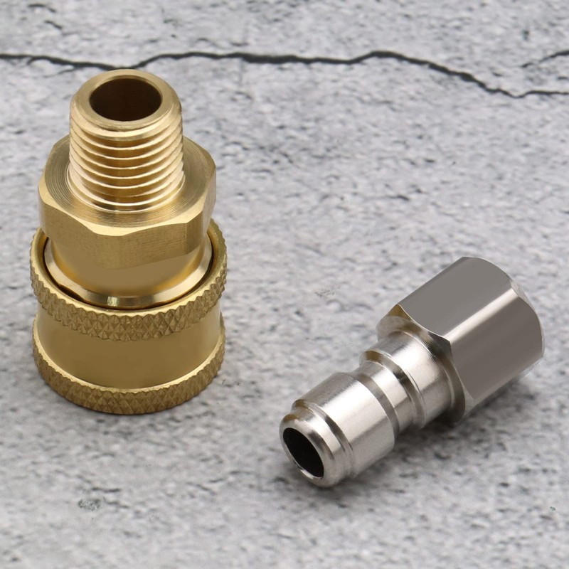 2Pcs Pressure Washer Couplers 1/4inch Quick Connect to Male NPT