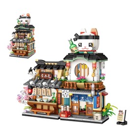 ELAICREE Japanese Street View Izakaya Shop Mini Building Blocks, MOC Creative DIY Simulation Architecture, 789 Pcs Mini Simulation Architecture Construction Toy