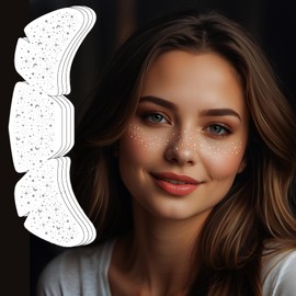 Glitter Silver Freckles Tattoos Face Stickers Party Decorations Supplies Birthday Bride Bachelorette Favors Makeup Suitable For Girl Women Gift Idea For Festival Accessories Holiday Décor - 4PCS