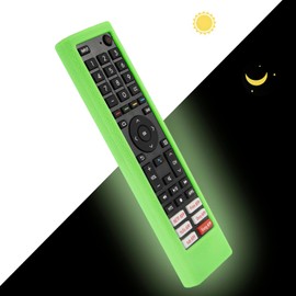 Protective Silicone Case for Hisense ERF3A80 ERF3B80H ERF3I80H ERF3W80H ERF3A80 ZDA205M Remote Shockproof Washable Skin-Friendly Anti-Lost Remote Cover with Loop (Glow in Dark Green)