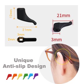 SAIGO Anti-slip Ear Hooks Holder Eyeglasses Retainers Silicone Glasses Temple Holders for Glasses Sunglasses 10 pairs,Multiple color