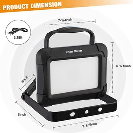 EverBrite 1500 Lumen LED Work Light Rechargeable w/Stand Portable Automotive