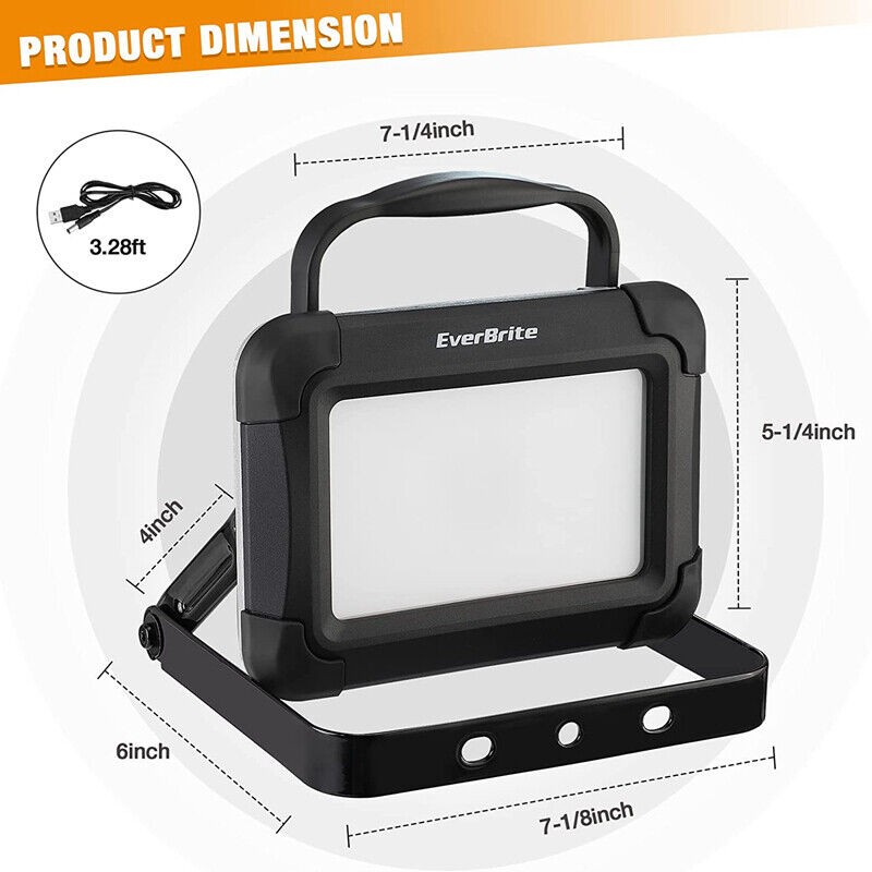 EverBrite 1500 Lumen LED Work Light Rechargeable w/Stand Portable Automotive