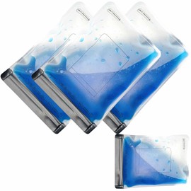 ECOMANNER 4 Pack TSA Approved Toiletry Bag Leak Proof Zipper Free, TSA Toiletry Bag Clear Quart Size for Travel Carry-on (2 Small and 2 Large Size)