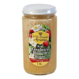 Raspberry Blossom Honey by Welsh Mountain Apiaries, Raw and Unfiltered, Wild Foraged Honey, 16 Ounce Jar (Pack of 3)