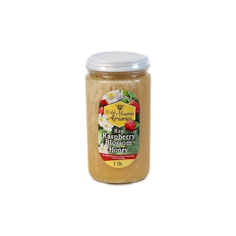 Raspberry Blossom Honey by Welsh Mountain Apiaries, Raw and Unfiltered,
