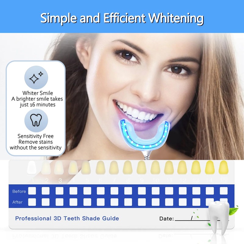 Professional Teeth Whitening Kit & Bleaching Kit with 16X LED