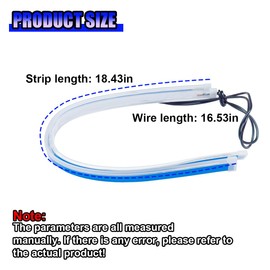 UHANBUT 2PCS 18 Inch Car LED Strip Lights, Flexible Waterproof DRL Daytime Running Lights, Dual Color Sequential Flowing Turn Signal Light, Auto Headlight Strip Accessory for Cars (45CM/White&Amber)