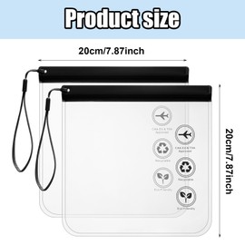 Pack of 4 Transparent Toiletry Bag Liquid Bag Travel Sizes Wash Bag Zip Bag Aeroplane Liquids Bag Hand Luggage Aeroplane Liquids 20 x 20 cm for Travel Accessories and Holiday Utensils, Black Grey