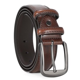 VONMELLI Men's Leather Belt with Classic Waist Belt Buckle for Casual Jeans and Suit Width 3.5 cm, brown