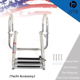 JOPOW Boat Ladder Stainless Steel 3 Steps Telescoping Ladder Folding Dock Ladder USA