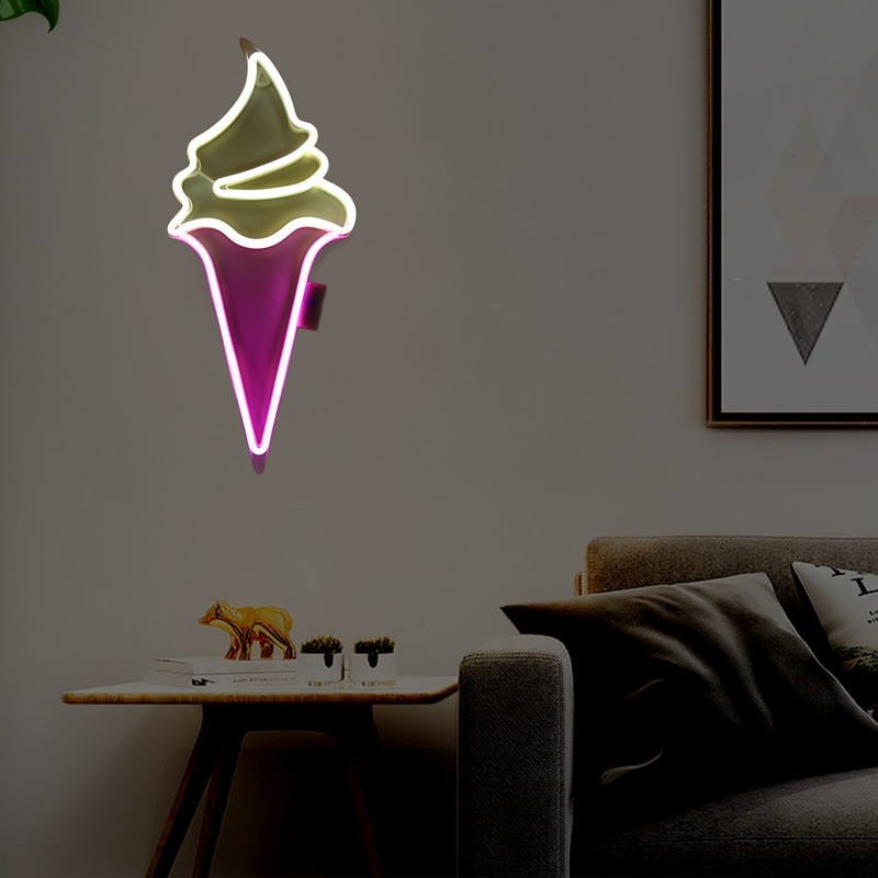 LED Neon Light Ice Cream Waterproof Battery USB Powered Hangable