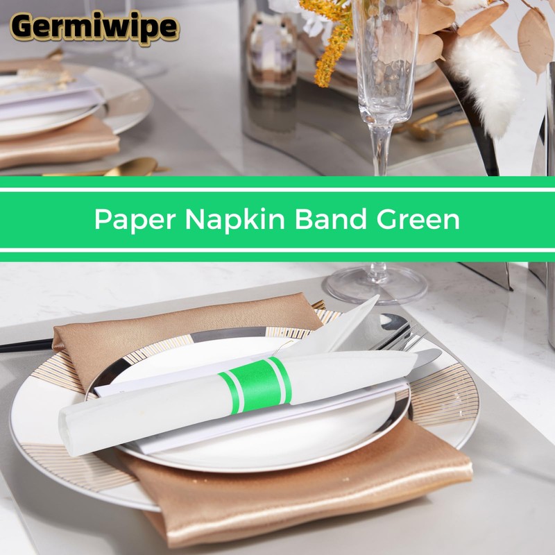 Germiwipe Paper Napkin Bands,Napkin Rings Self Adhesive,Silverware Wraps Bands -