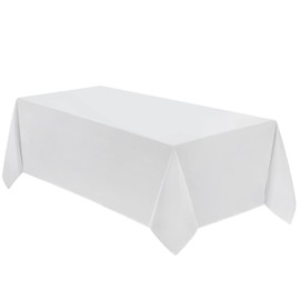 VidaFete Table Cloth 6 Pack 90 * 132inch Rectangle Tablecloth Polyester, Stain Wrinkle Resistant Polyester Dining Table Cover for Kitchen Dinning Party Wedding Rectangular Tabletop Decoration(White)