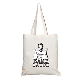 Coralgraph Inc TB674 where's the LAMB SAUCE Novelty Present Gift Printed Eco-Friendly Stylish Long Handled Tote Shoulder Bag