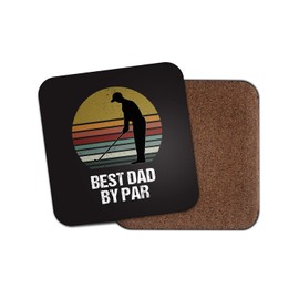 1 x Funny Best Dad Coaster - Golf Golfer Par Daddy Father's Day #70628