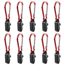 Tent Clips, Tarp Clips, Alligator Shaped (10 Pieces, Carabiner) Easy to Fix, Strong, Attached, Grip, Tent Clip