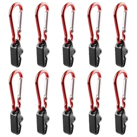 Tent Clips, Tarp Clips, Alligator Shaped (10 Pieces, Carabiner) Easy to Fix, Strong, Attached, Grip, Tent Clip
