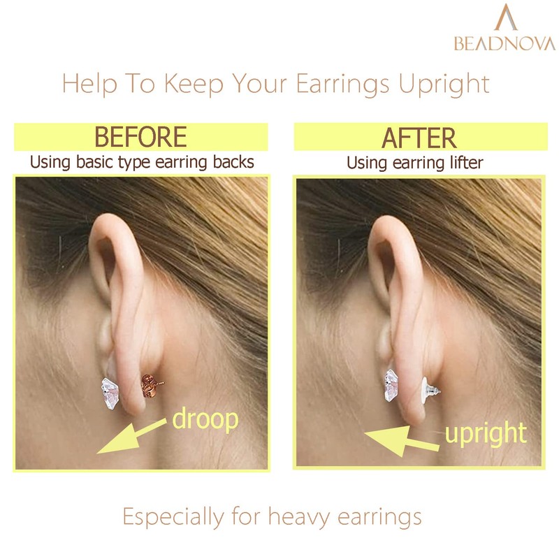 BEADNOVA Earring Backs for Studs 240pcs Earring Back Stoppers Earring