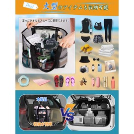 Mottace Beach Bag, Mesh Tote Bag, 2024, Lightweight, Waterproof Material, Pool Bag, Breathable, Storage Capacity, Spa Bag, Swimming Bag, Foldable, Includes Small Pockets, Toiletry Bag, Towel, Clothes, Slippers, Storage Bag, Sand Play, Beach Play