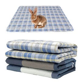 WEWAYKGJ Rabbit Cage Liners, Guinea Pig Bedding Pads Bunny Cage mats Waterproof Reusable Washable Small Animals Cage Liner (2Pcs) (Large Size)