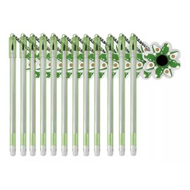 J.H COMPANY Set De 12 Plumas Aguacate Feliz Kawaii Tinta De Gel Mayoreo