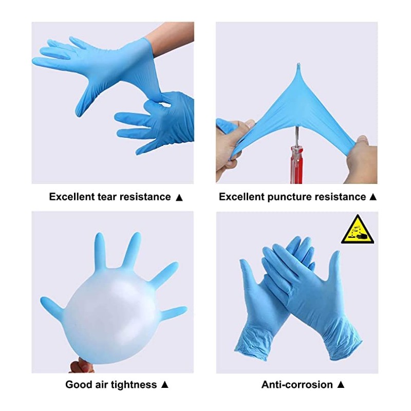 200 Disposable Gloves Medium Blue Nitrile Gloves Food, Mechanical, Industrial,