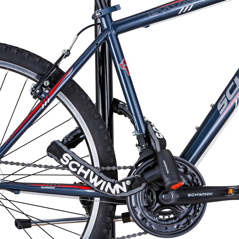 Schwinn Reflective Chain Key Lock for Bike, 3 feet x