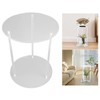 Clear Acrylic Plant Stand Round Top Corner Holder Planter Flower