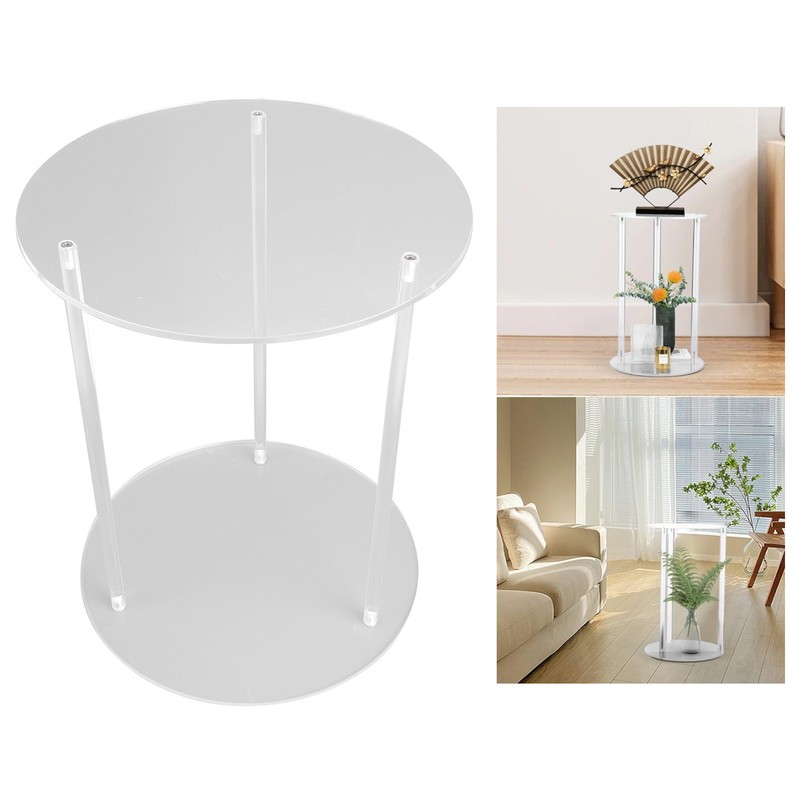 Clear Acrylic Plant Stand Round Top Corner Holder Planter Flower