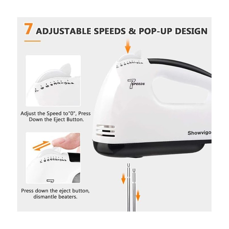 Electric Hand mixer - 7 Adjustable Speed 180W Handheld Mixer