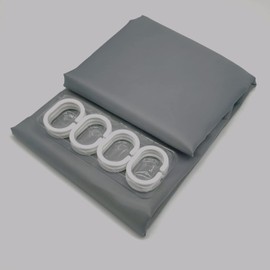 Hibate Grey (72x78 Inches) Fabric Shower Curtain Liners Hotel Quality Machine Washable Bath Bathroom w/12pcs Hooks